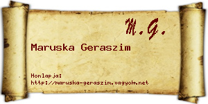 Maruska Geraszim névjegykártya